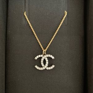 Chanel Necklace 20a Gold Ruthenium & Crystals